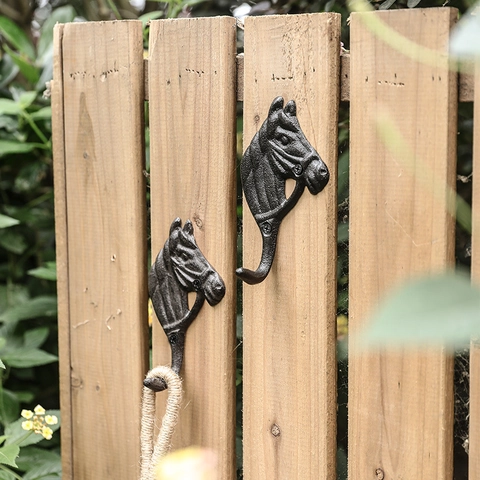 Vintage Horse Head Wall Hook Heavy Duty Cast Iron Animal Hanger Decorative Coat Rack For Rustic Home Garden Decor