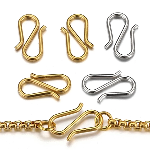 Chiusure A Gancio A Forma Di S In Acciaio Inossidabile Connettori Per Collane Bracciali Forniture Per Gioielli Fai Da Te