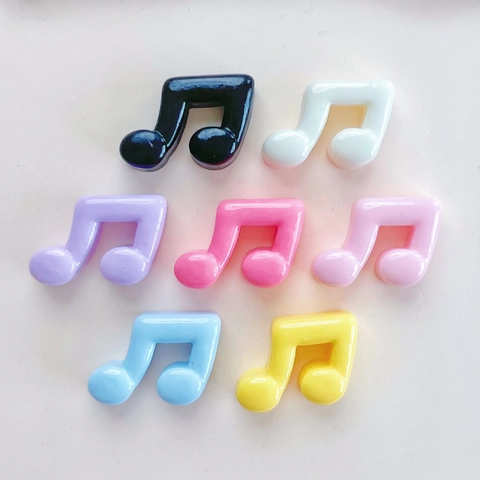Mini Music Note Resin Flatback Charms Colorful Glossy DIY Phone Case Keychain Hair Accessories Crafting Materials