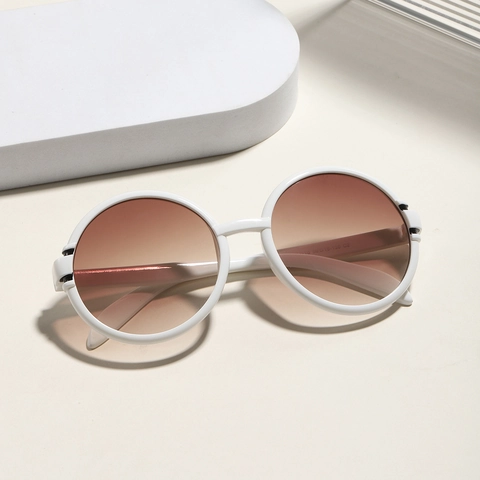 Übergroße Runde Sonnenbrille Retro Vintage UV400 Schutz PC Rahmen AC Linse Outdoor Reise Mode Für Damen