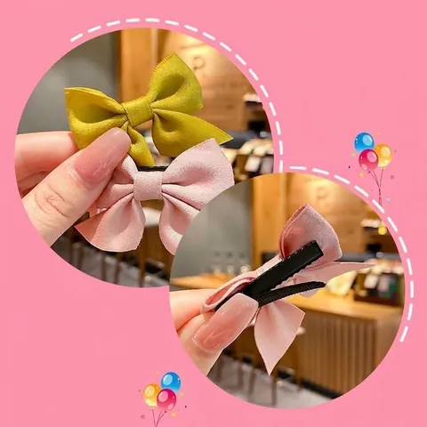 Handmade Satin Bow Hair Clips For Girls Kids Sweet Ribbon Hairpins Side Clip Headwear Accessories Decorative
