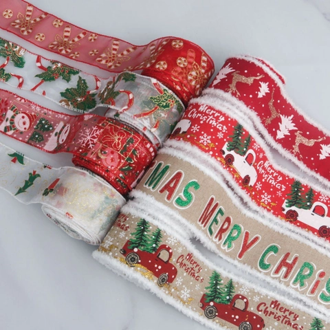 Cappello Di Natale In Lino Fiocco Di Nastro In Lino Fiocco Di Neve Bianco Bordo A Frange Scatola Regalo Cravatta Decorazione Scatola Regalo
