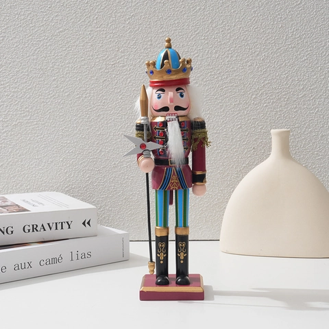 Christmas Nutcracker Soldier Ornaments Wooden Traditional Hand Painted Vintage Decorative Holiday Home Desktop Table Centerpiece