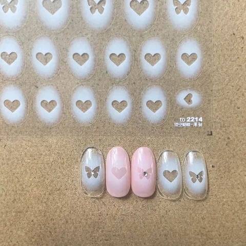 Nail Art Stickers Ultra Thin Flexible Butterfly Heart Star Starburst Adhesive Decals For Manicure Decoration