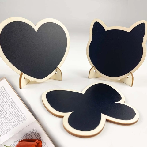 Mini Wooden Blackboard Desktop Sign Boxwood Chalkboard Message Board For Wedding Party Home Decor With Wood Stands