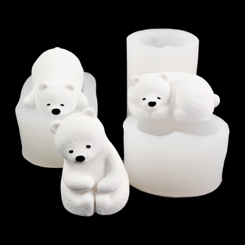 Eisbär Silikonform 3D Tierform Für Schokoladen Mousse Kuchen Gelee Kerzen Seifenherstellung DIY Backen Dekor
