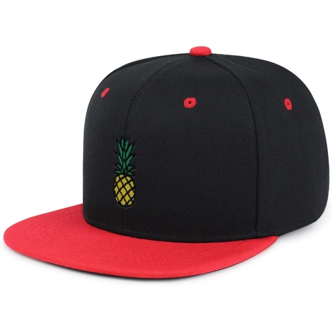 Cappello Snapback Ricamo Ananas Visiera Piatta Berretto Da Baseball Regolabile Acrilico Protezione Solare Hip Hop Unisex