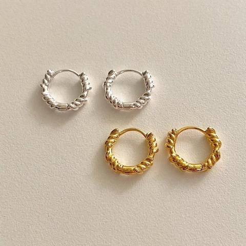 925 Sterling Silber Creolen Gedrehtes Seilmuster Zopfstruktur Minimalistischer Modeschmuck Für Frauen Alltag