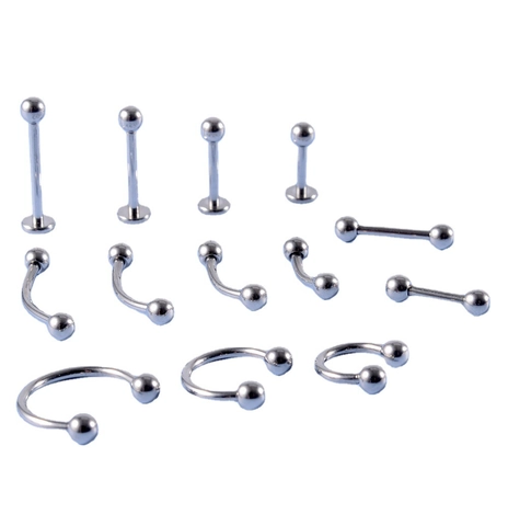 Bijoux de Piercing Corporel en Titane G23 Labret Stud Barbell Courbé Anneau Fer à Cheval pour Oreille Nez Lèvre Unisexe