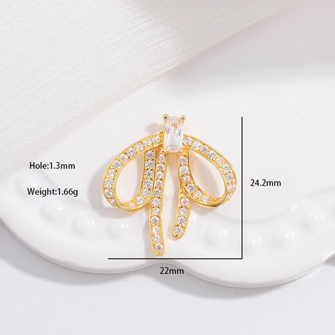 925 Sterlingsilber Schleife Anhänger Zirkonia Eingelegt DIY Schmuckzubehör Für Halskette Armband Ohrringe Damen