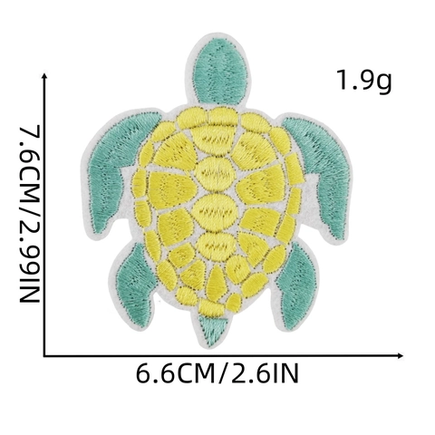Schildkröte Bestickte Aufnäher Aufbügler Bunte Tier Stickerei Für Kleidung Taschen Basteln Dekor