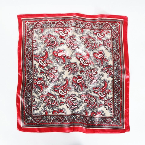 Paisley Print Satijnen Vierkante Sjaal Satijn-Achtig Professionele Kantoor Halsdoek Voor Dames Vintage Mode Accessoire