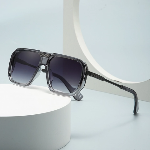 Retro Pilotenbrille Für Herren Und Damen Vintage Quadratischer Großer Rahmen TR Metall UV400 Schutz Moderne Brille