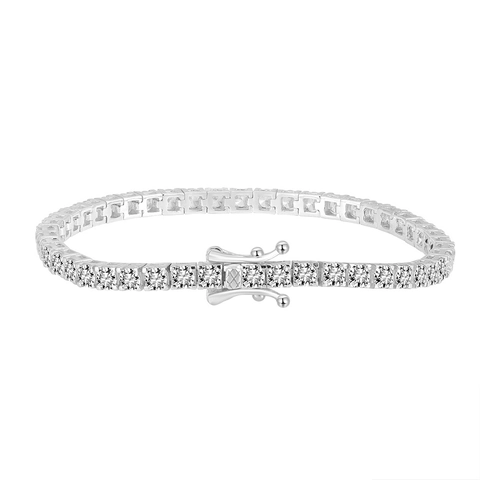 925 Sterling Silver Zirconia Tennis Chain Bracelet For Men Women Hip Hop Electroplated Geometric Hand Jewelry Hip Hop Accessories