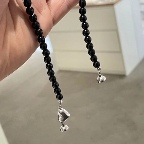 Herz Anhänger Halskette Mit Glasperlen Und Kunstperlen Legierung Magnetverschluss Eleganter Modeschmuck Für Damen