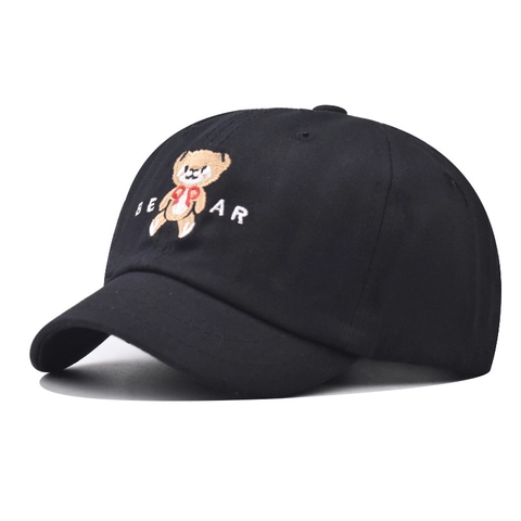 Cappello Da Baseball In Cotone Ricamo Orso Regolabile Retro Tesa Corta Protezione Solare Berretto Casual Per Uomo Donna