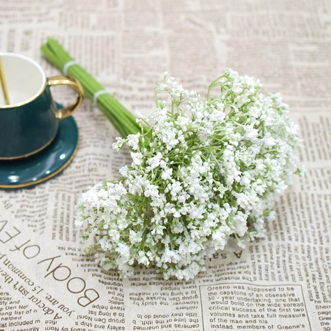 Artificial Gypsophila Flowers Bouquet Plastic Babys Breath Floral For Wedding Party Home Table Decoration Photography Props