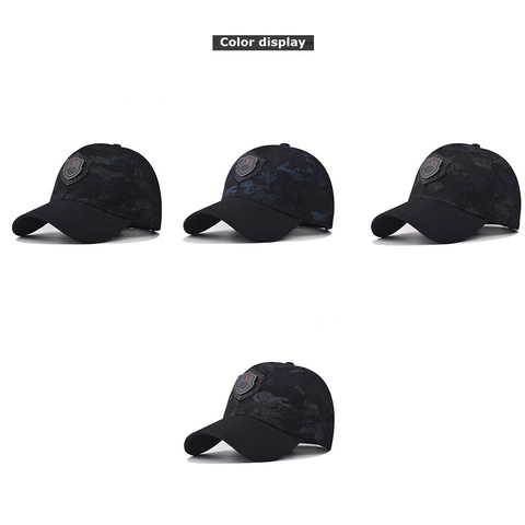 Cappello Da Baseball Mimetico Misto Cotone Toppa Scudo Regolabile Tesa Curva Protezione Solare All'aperto Tattico