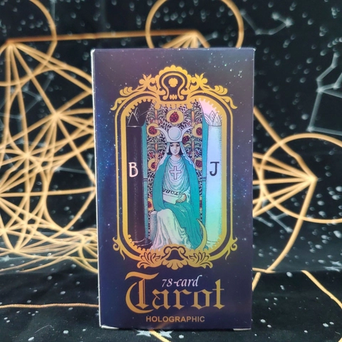 Holographische Tarotkarten Klassisches Rider Waite Orakelkarten Mystisches Wahrsagespiel Englisch Spanisch