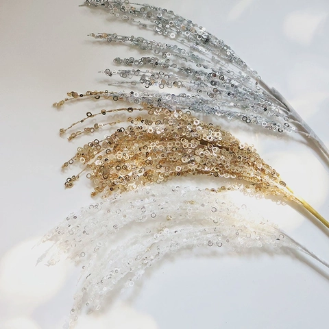 Christmas Tree Picks Glitter Branches Artificial Flowers Sparkling PVC Sequin Tassel For Holiday Party Wedding Arrangement