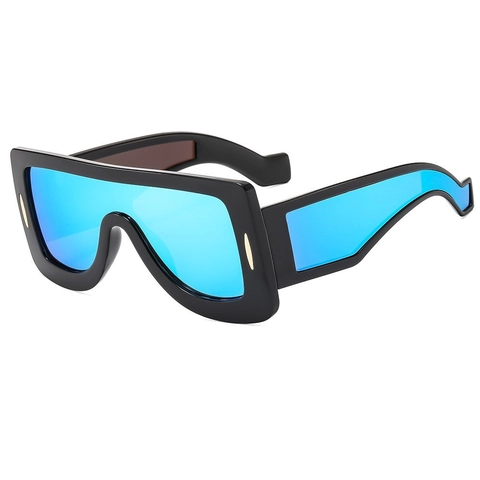 Futuristic Oversized Sunglasses Integrated Shield PC Frame UV400 Protection Y2K Punk Style For Men Women