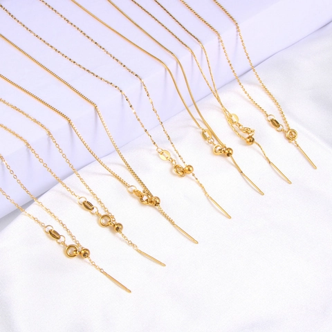 Adjustable Necklace Chain Stainless Steel With Pin End Slider Bead For DIY Pendant Jewelry Making Universal Minimalist Necklaces