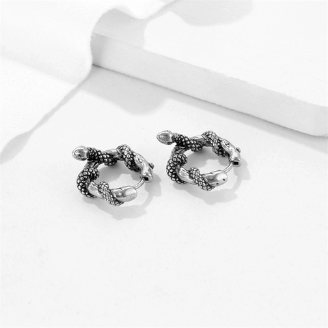 Schlangen Huggie Creolen 316 Edelstahl Wickel Design Tier Punk Gothic Vintage Schmuck Für Damen Herren Unisex