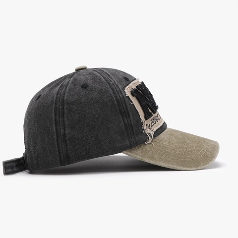 Cappello Da Baseball In Cotone Lavato Vintage Distressed Two Tone Patchwork Berretto Traspirante Regolabile Esterno Unisex