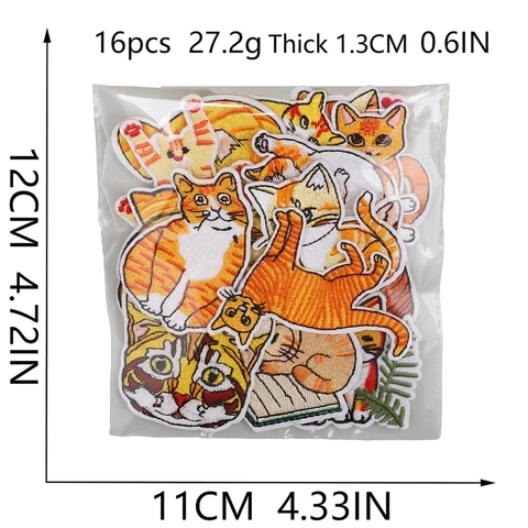 Cute Cartoon Cat Embroidered Patches Polyester Fabric Iron On Appliques For Clothing Backpacks DIY Decor Kawaii Kittens