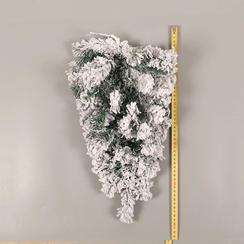 Goccia Di Natale Artificiale Innevata PVC Albero Invertito Decorazione Sospesa Luce Bianca Calda