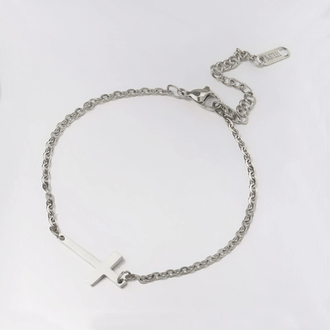 Minimalistisch Roestvrij Staal Kruis Hanger Armband Voor Vrouwen Spiegelpolijsten Goud Zilver Rozegoud Vergulde Kruis Bedeltje Enkelbandje Sieraden