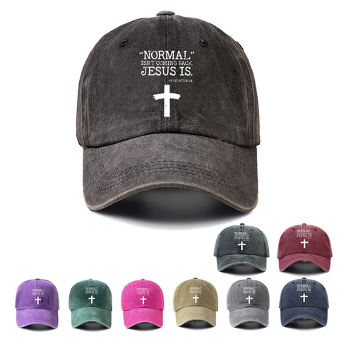 Berretto da Baseball in Cotone Lavato Jesus Is Coming Back Revelation 14 Distressed Vintage Regolabile Dad Hat per Uomo Donna Cappello Religioso