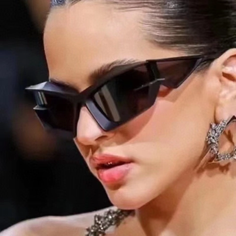 Occhiali Da Sole Future Tech Geometrici Irregolari Montatura PC UV400 Y2K Cyberpunk Moda Uomo Donna