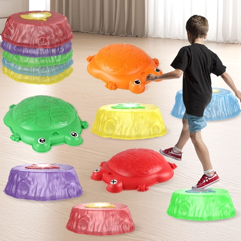 Pierres Équilibre Enfants Entraînement Sensoriel Coloré Lumières LED Antidérapant Plastique Pont Jouets Exercice Tout-Petits