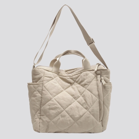 Gewatteerde Nylon Tote Bag Grote Capaciteit Gewatteerde Ruitpatroon Schoudertas Crossbody Voor Dames