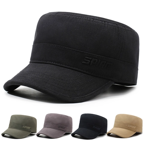 Berretto Militare Da Uomo In Cotone Con Ricamo Fibbia In Metallo Regolabile Stile Casual All'aperto