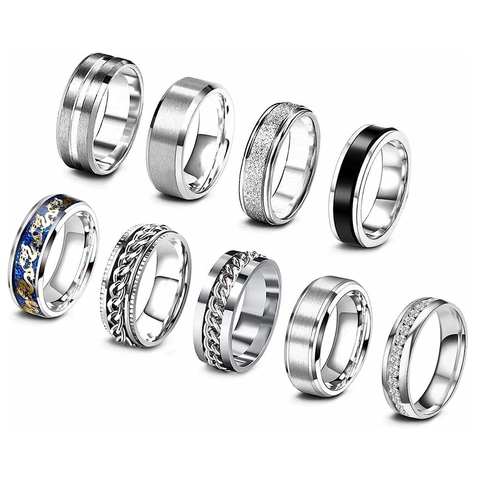 Edelstahl Spinner Ringe Für Herren Drehkette Stressabbau Band Drachenmuster Matt Gebürstet Coole Mode Schmuck