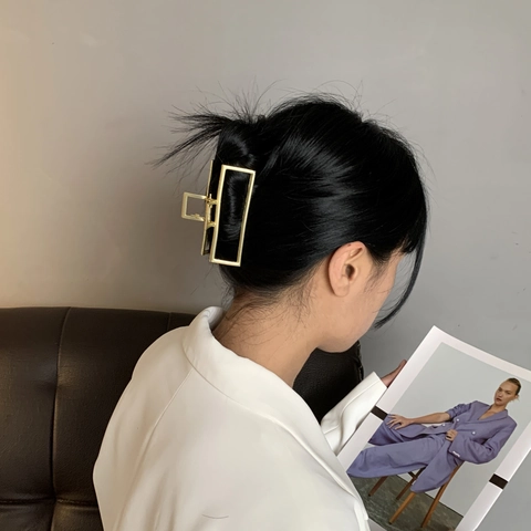 Pinza Para El Pelo Grande De Aleación Elegante Con Perlas Artificiales Artificiales Diamantes De Imitación Antideslizante Para Mujeres
