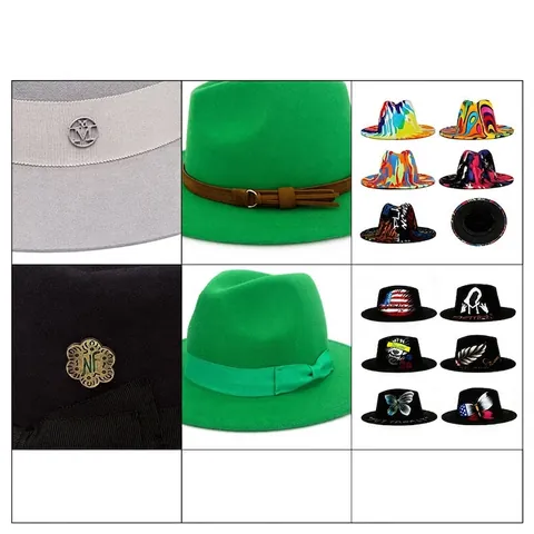 Wide Brim Fedora Hat Cotton Polyester Felt Ribbon Band Vintage British Style Jazz Hat For Men Women Sun Protection
