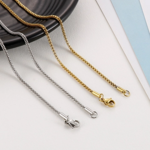 Collana A Catena In Acciaio Inossidabile Gioielli Minimalisti Catena Di Mais Per Uomini Donne Uso Quotidiano