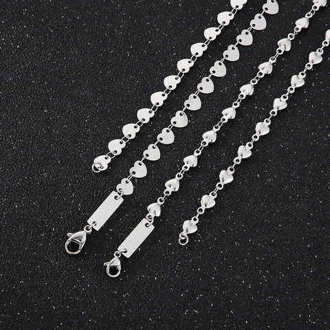 Herz Kette Halskette Für Frauen Edelstahl Blanko Rechteck Anhänger Schlichter Minimalistischer Schmuck