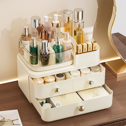 Makeup Organizer Box Kunststoff Große Kapazität Schubladendesign Desktop Kosmetik Aufbewahrung Für Hautpflege