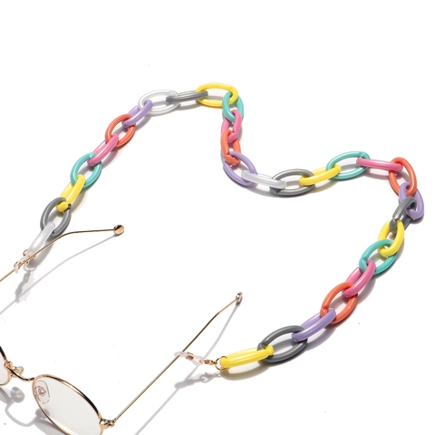 Colorful Acrylic Glasses Chain Non-Slip Eyeglass Lanyard Spliced Bead Eyewear Strap For Women Fashion