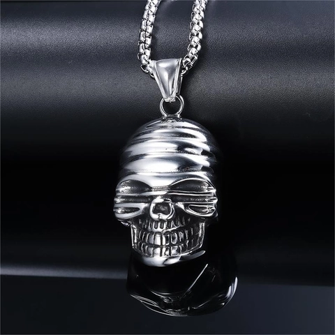Collana Con Pendente A Teschio Acciaio Inossidabile Punk Gothic Rock Stile Vintage Gioielli Per Uomo