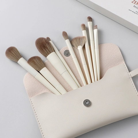 Kosmetik Make-up Pinsel Synthetikfaser Borsten Matte Harz Griff Für Foundation Puder Lidschatten Rouge Mit Tasche Box