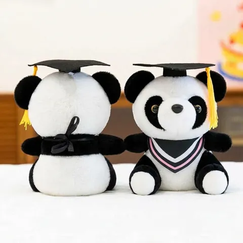 Cute Graduation Panda Plush Keychain Toy Doctor Panda Stuffed Animal With Graduation Cap And Tassel For Graduation Gift Souvenir