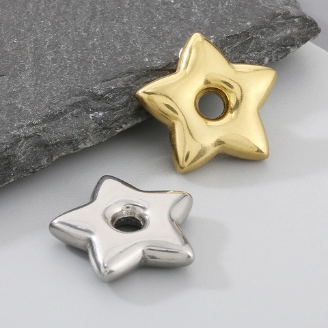 Edelstahl Herz Stern Sechseck Charms Großloch Zwischenperlen Für DIY Schmuckherstellung Armband Halskette Zubehör