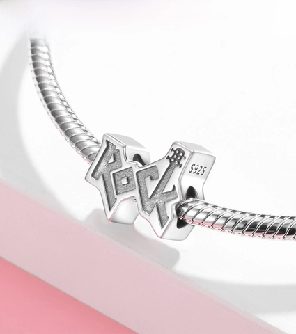 925 Sterling Silber Rock Gitarre Charm Perle Musik Thema DIY Schmuck Zubehör Für Armbänder Halsketten