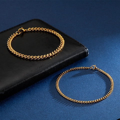 Bracciale A Maglia Cubana In Acciaio Inossidabile Catena Curb Gioielli Di Moda Hip Hop Per Uomo E Donna Unisex