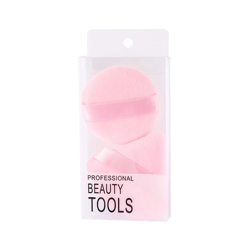 Houpettes À Poudre De Maquillage Professionnelles Éponge Douce En Microfibre Double Usage Sec Humide Mélangeur Fond De Teint Poignée Ruban Étui Portable